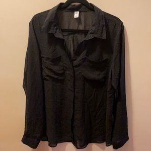 Old Navy sheer polka dot blouse